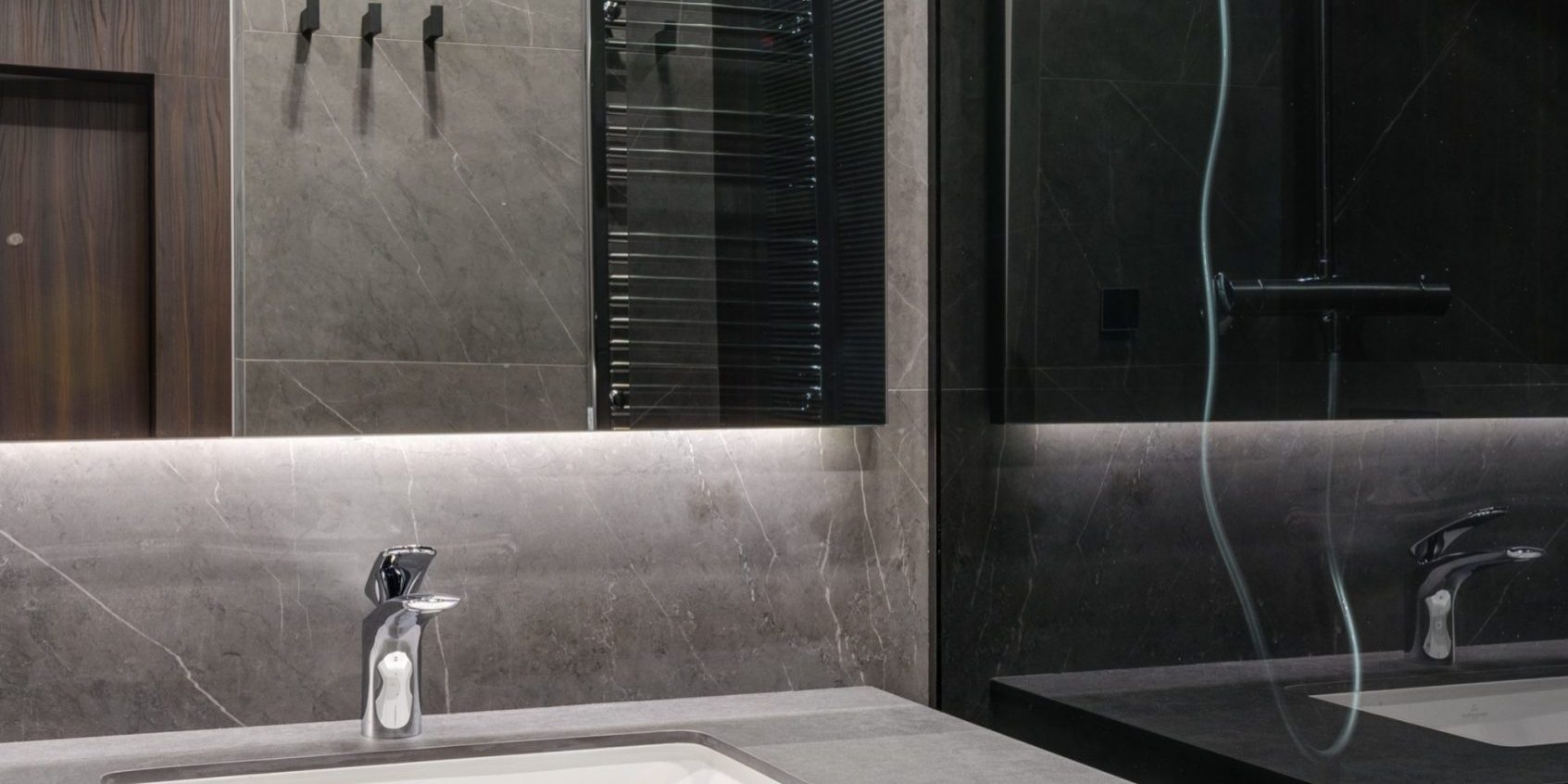 Modern Black Marble Bathroom